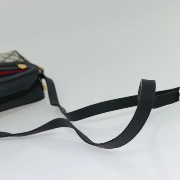 GUCCI GG Supreme Sherry Line Shoulder Bag PVC Navy Gold 119 02 087 Auth 137826 - Picture 8 of 16